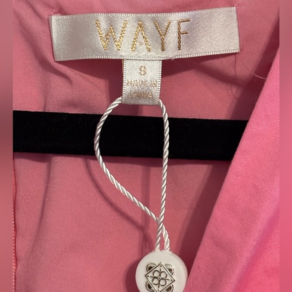 NWOT WAYF Pink Peggy Cutout Puff Sleeve Midi Dress Size Small - Picture 3 of 7